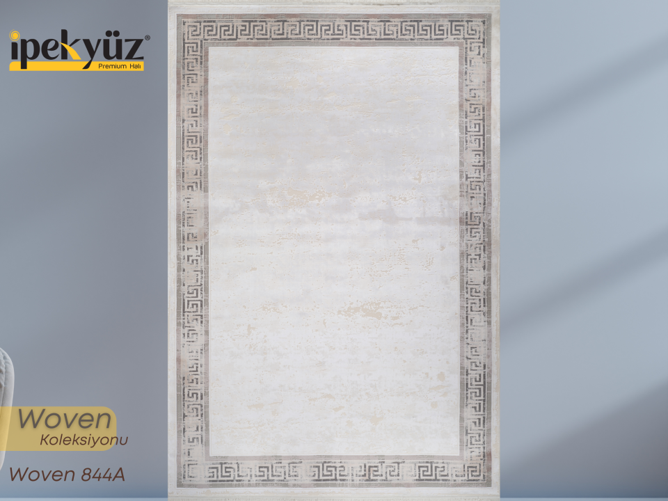 Woven Serisi 844A Premium Bej-Gri Modern Salon Halısı