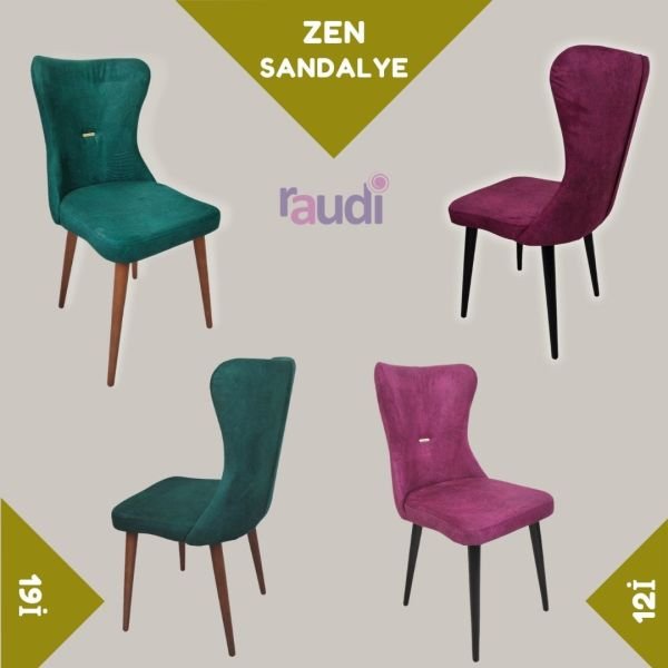 Zen Masa 401E Sarı Varaklı Masa & Masa Takımı